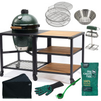 Керамический гриль в модульном столе Big Green Egg Large + АКСЕССУАРЫ