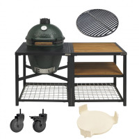 Комплект керамический гриль Big Green Egg Medium в столе