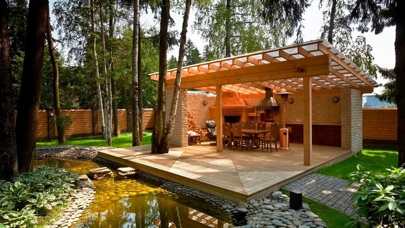 зоны барбекю в саду