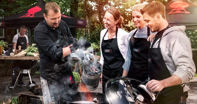 готовим на углях в гриле при открытой крышке