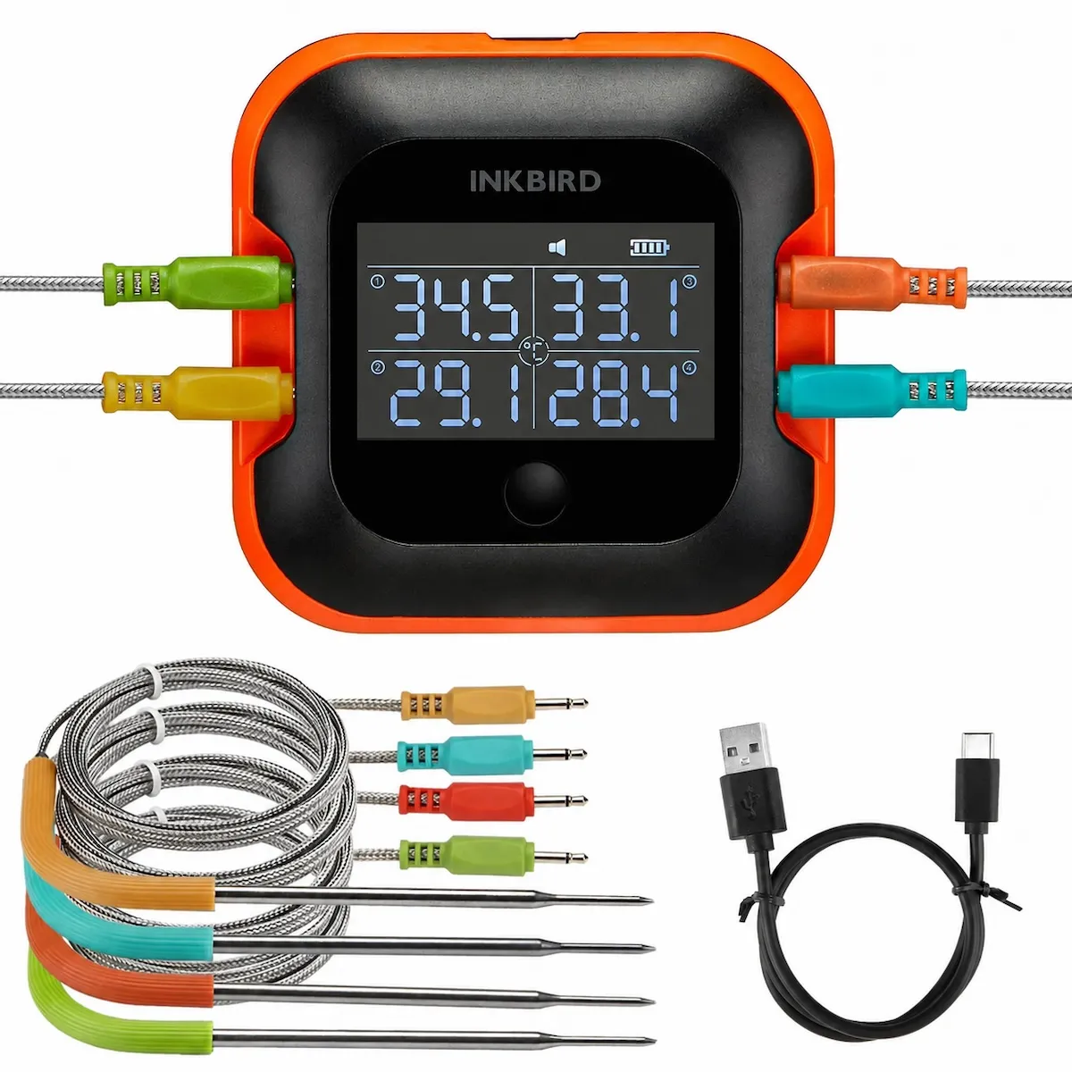 Термометр Inkbird IBT-24S цифровий із Bluetooth 5.0 на 4 щупи