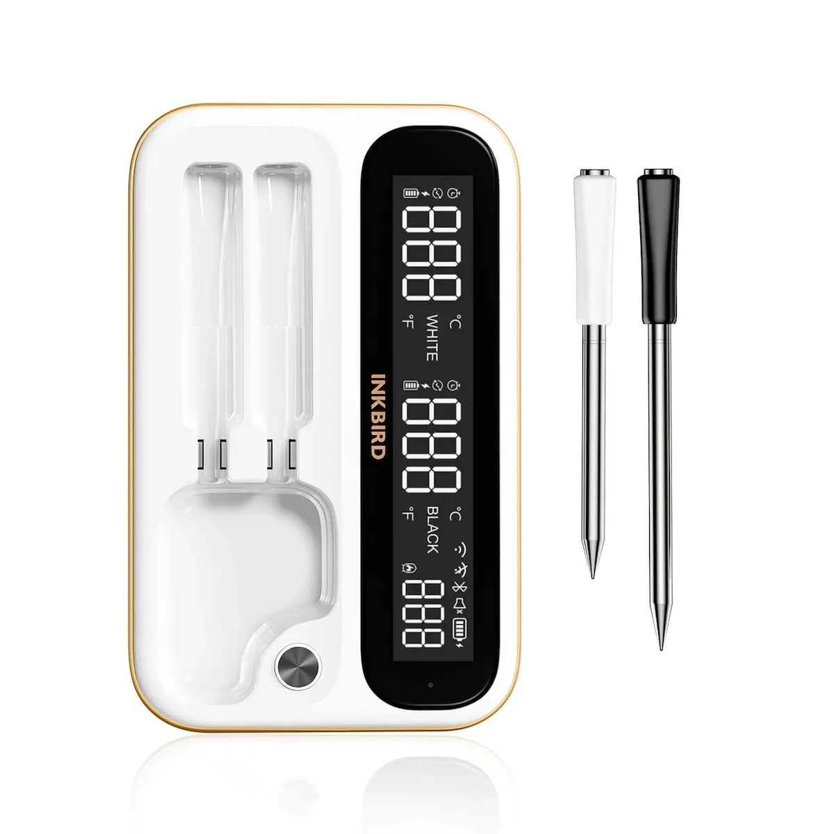 Термометр Inkbird INT-12-BW цифровий із Bluetooth 5.4 та Wi-Fi 5G+2.4G, білий