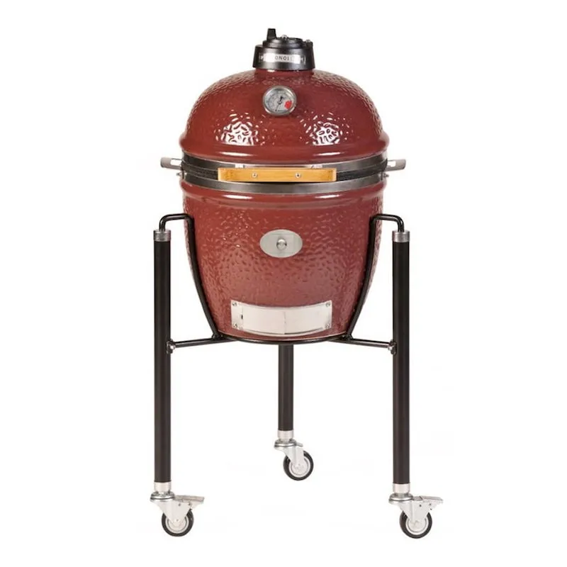 Керамический гриль Monolith Junior на стальных ножках, красный