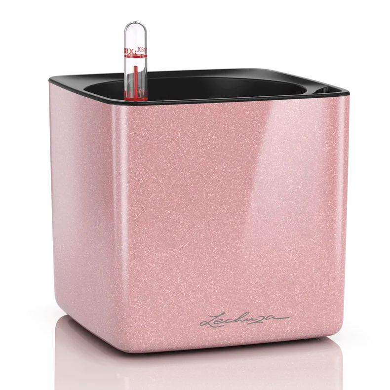 Вазон Lechuza 13515 CUBE Glossy 14 кремовый