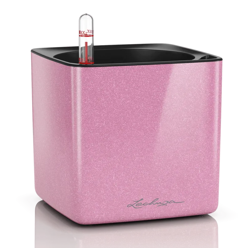 Вазон Lechuza 13513 CUBE Glossy 14 розовый