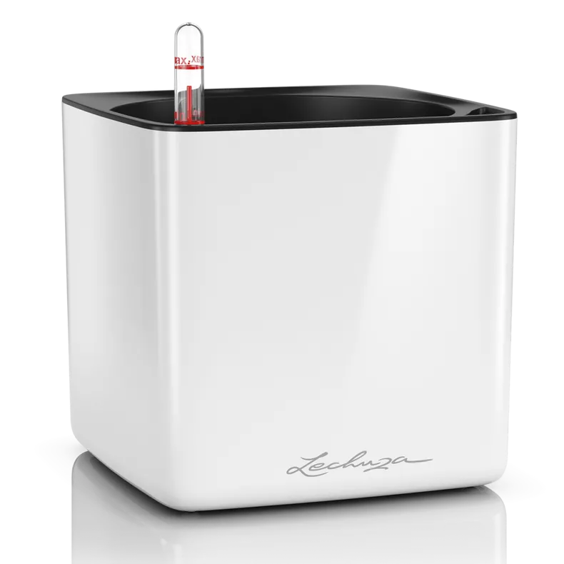 Вазон Lechuza 13520 CUBE Glossy 16 белый