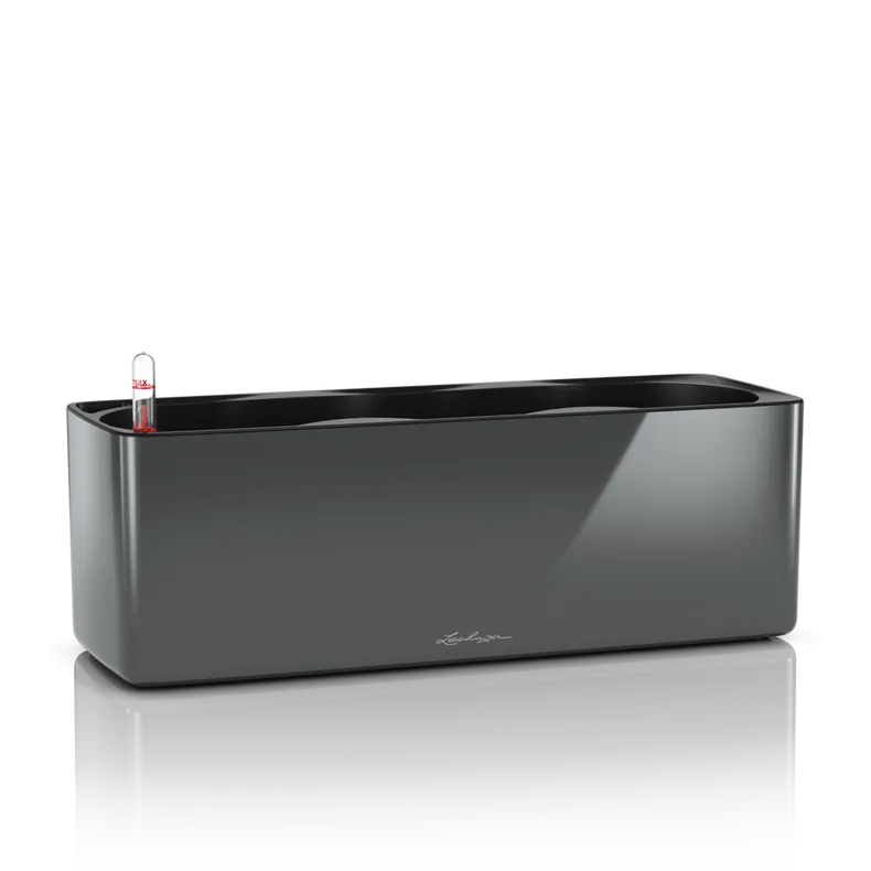 Вазон Lechuza 13671 CUBE Glossy Triple антрацит