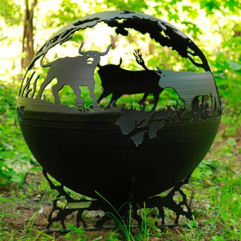 Уличный камин очаг-шар "Быки" 500 Prescona