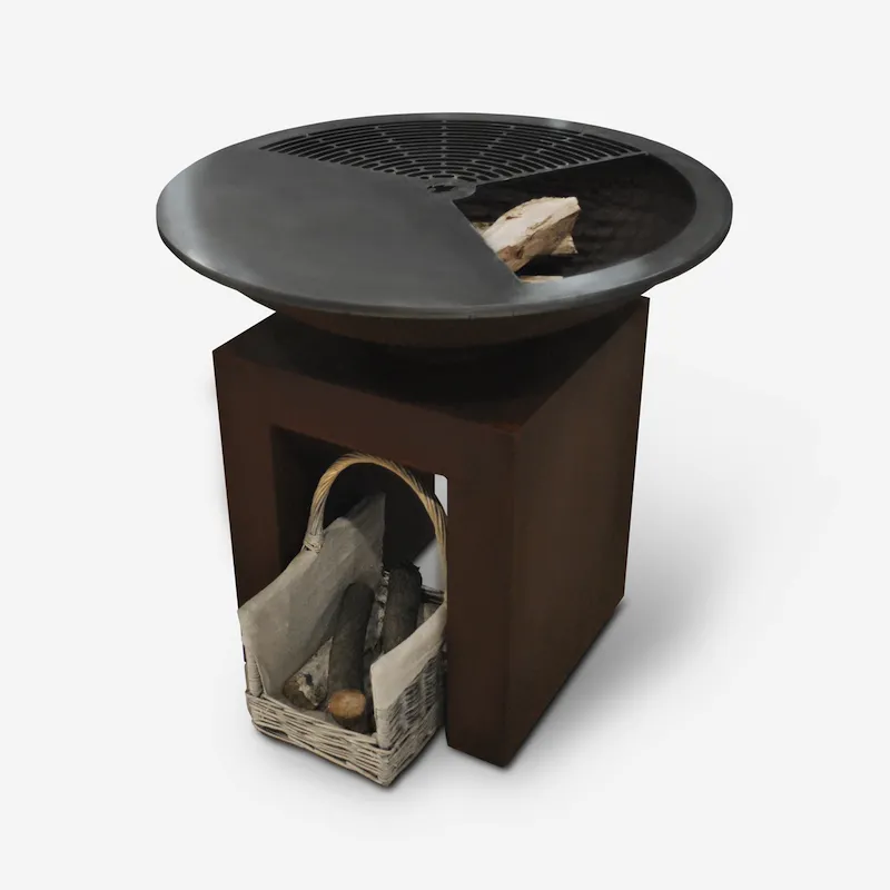 Дровяной гриль-мангал на пьедестале сталь CorTen Dr. Fire 83 см