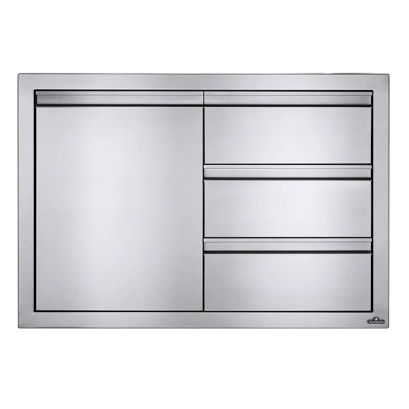 Встраиваемая тумба с 3-мя выдвижными ящиками и дверью Napoleon, малая 91 х 61 см