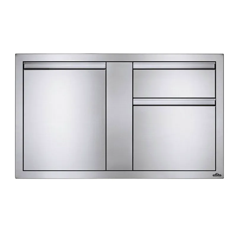 Встраиваемая тумба с выдвижным ящиком, отсеком для мусора и дверью, большая 107 х 61 см