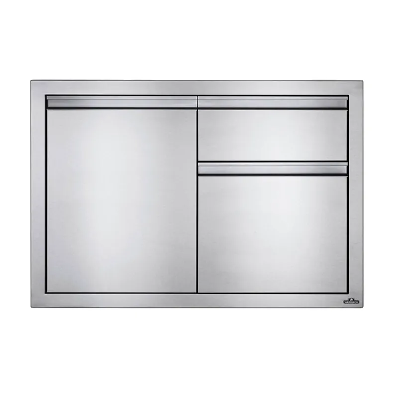 Встраиваемая тумба с выдвижным ящиком, отсеком для мусора и дверью, малая 91 х 61 см