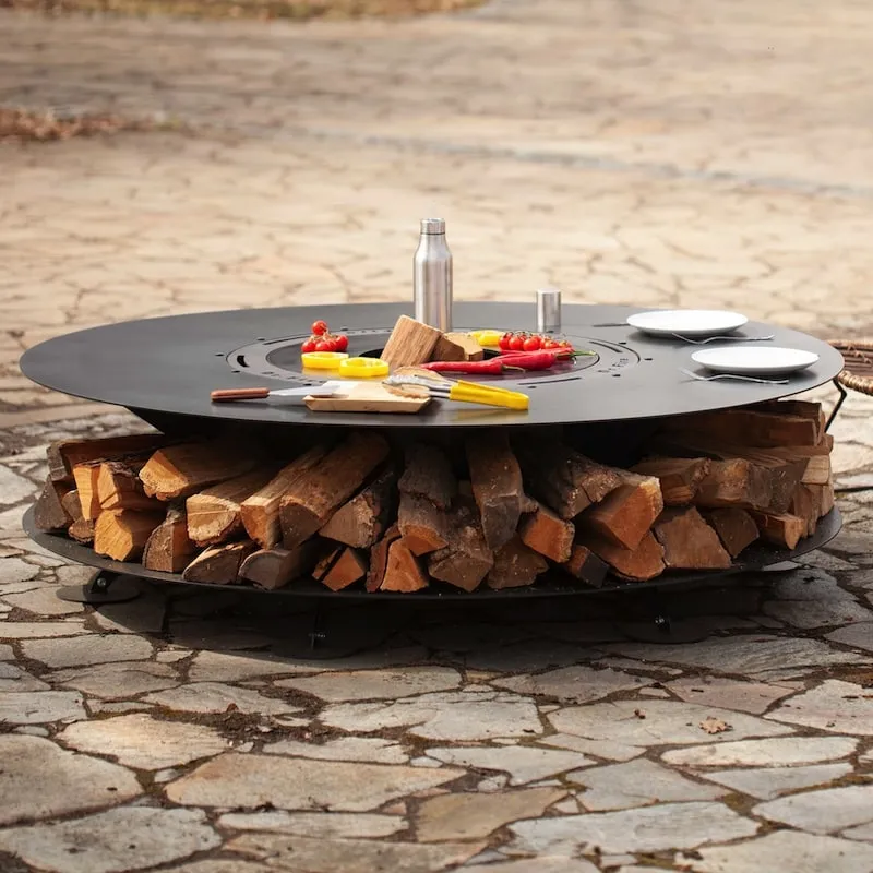 Кострище мангал садовый с дровником и крышкой в комплекте Dr. Fire "COMFORT"