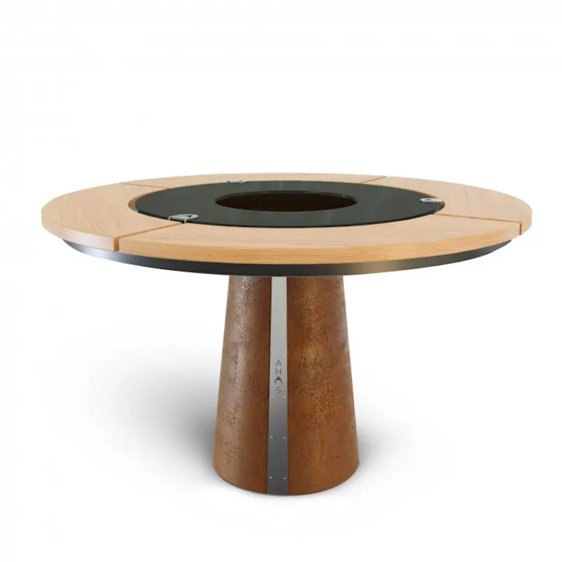 Дровяной гриль-мангал со столом AHOS HIGH SPHERE Ржавый