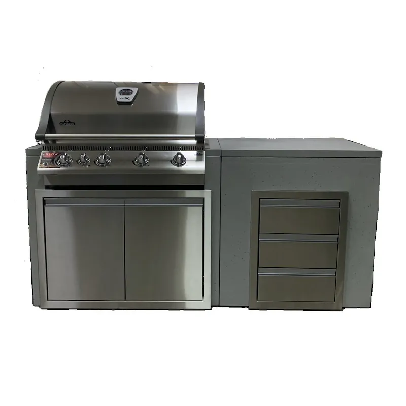 Гриль-зона из бетона с газовым грилем Napoleon BILEX 605, 2 м