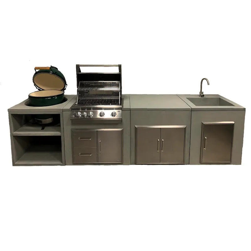 Гриль-зона из бетона с грилями Napoleon и Big Green Egg, 3,5 м