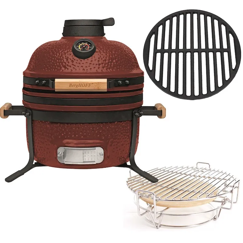 Комплект: керамический гриль BergHOFF Medium, многоуровневая решетка, чугунная решетка
