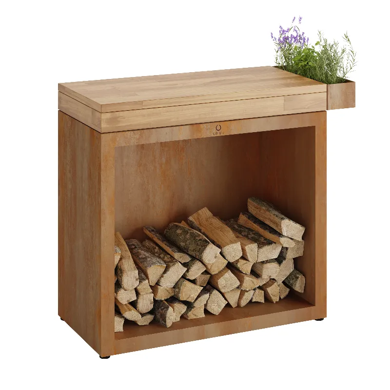 Поленница Ofyr Butcher Block Storage 90 Corten Teak Wood