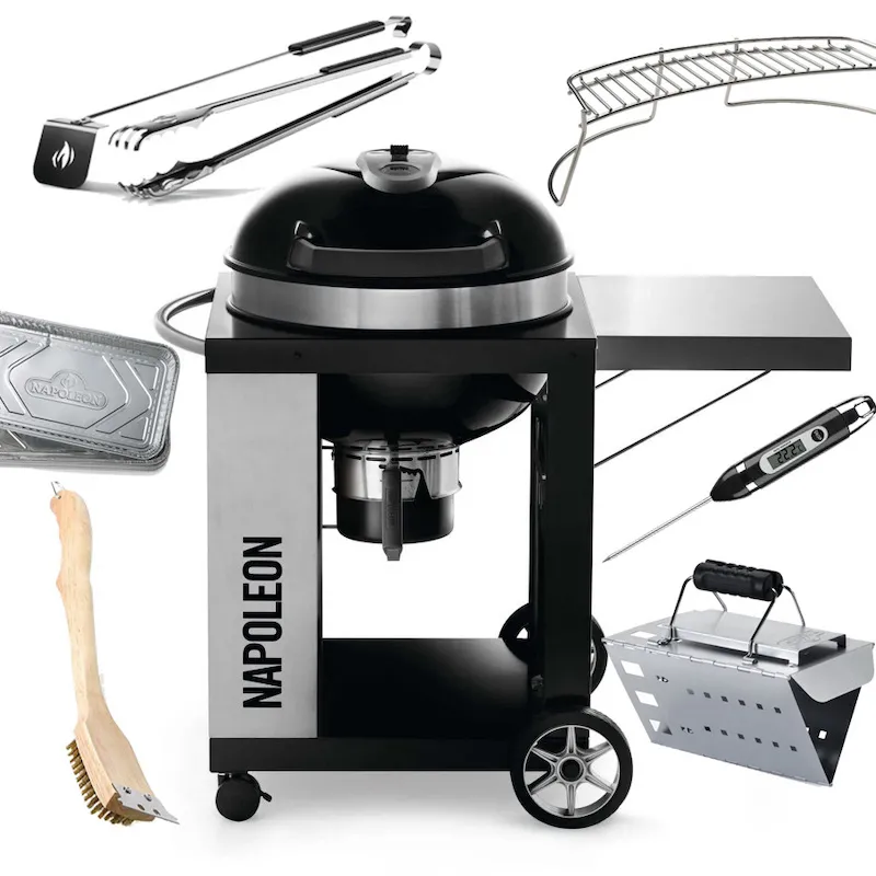Вугільний гриль Napoleon Pro Cart 57 см у комплекті
