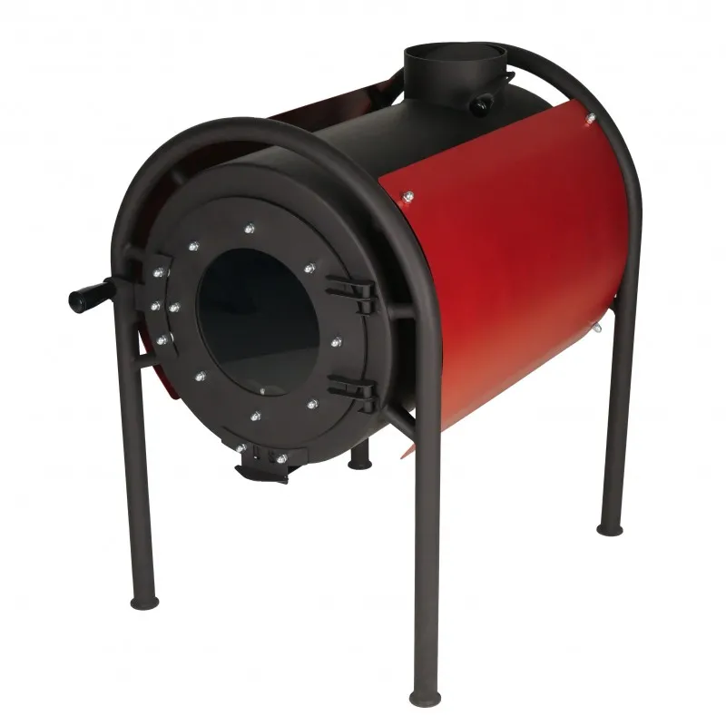 Печь отопительная с красным кожухом Daddy Smoke Modern