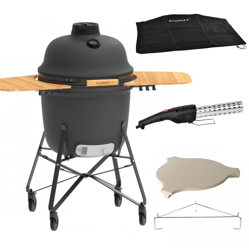 Комплект Керамический гриль BergHOFF Large, серый матовый