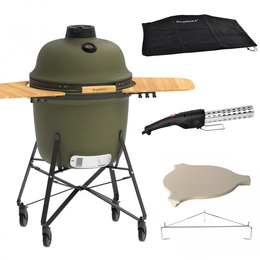 Комплект Керамический гриль BergHOFF Large, зелений матовий