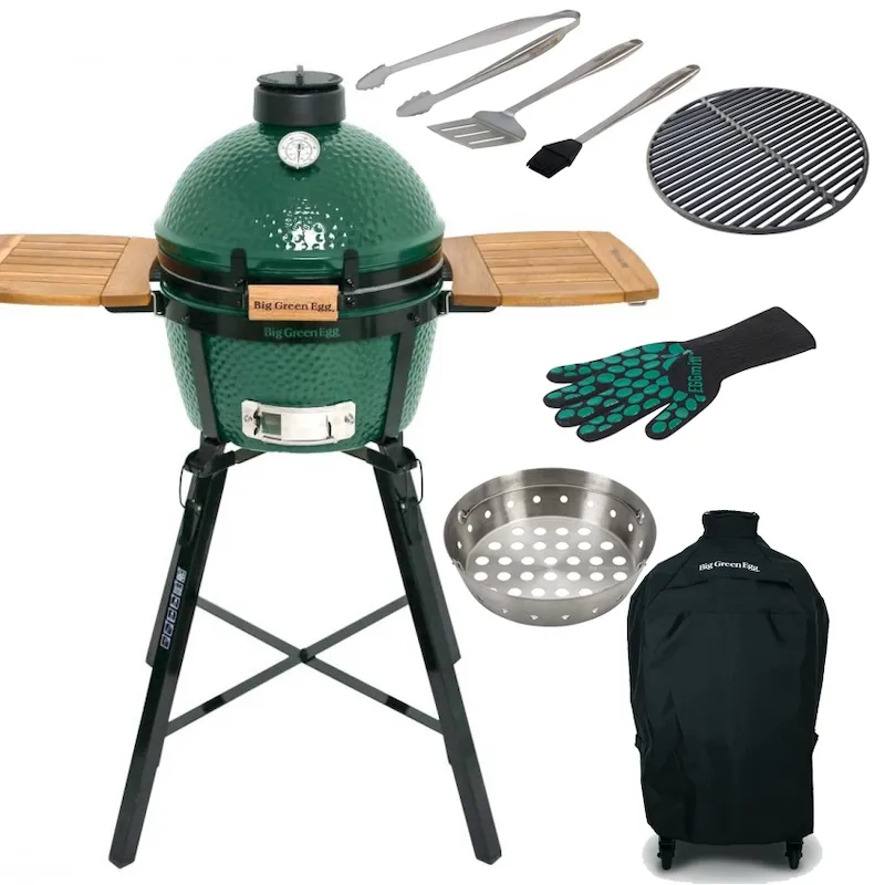 Комплект керамический гриль Big Green Egg Mini Max на подставке