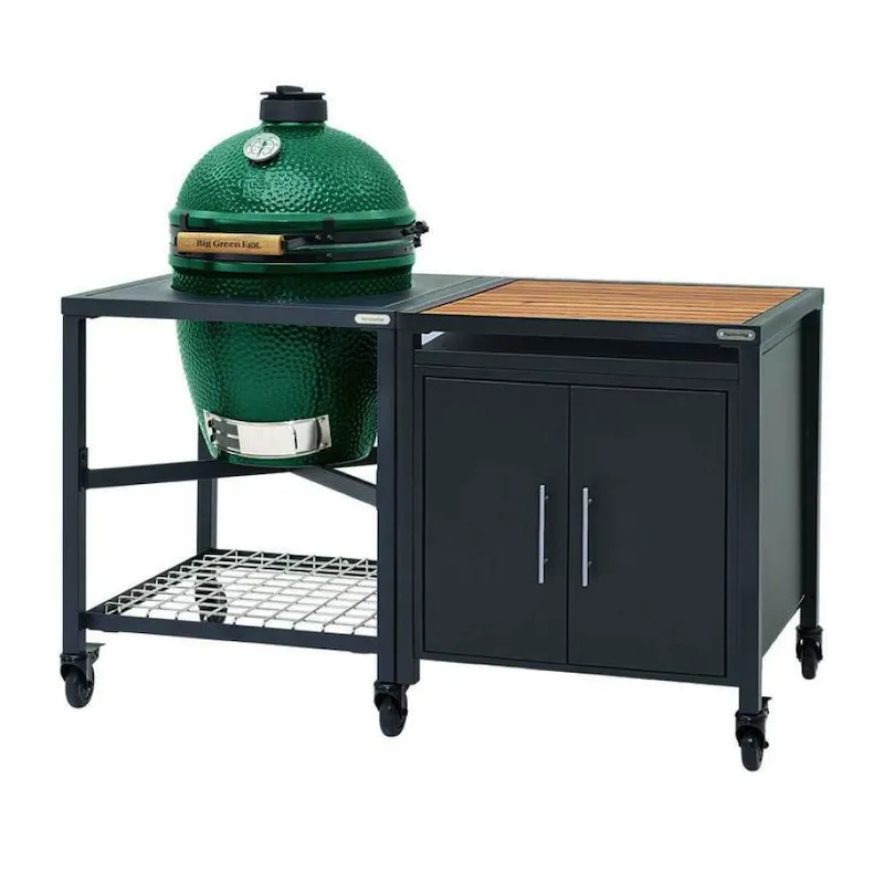 Комплект керамический гриль Big Green Egg XLARGE в каркасном столе c тумбой