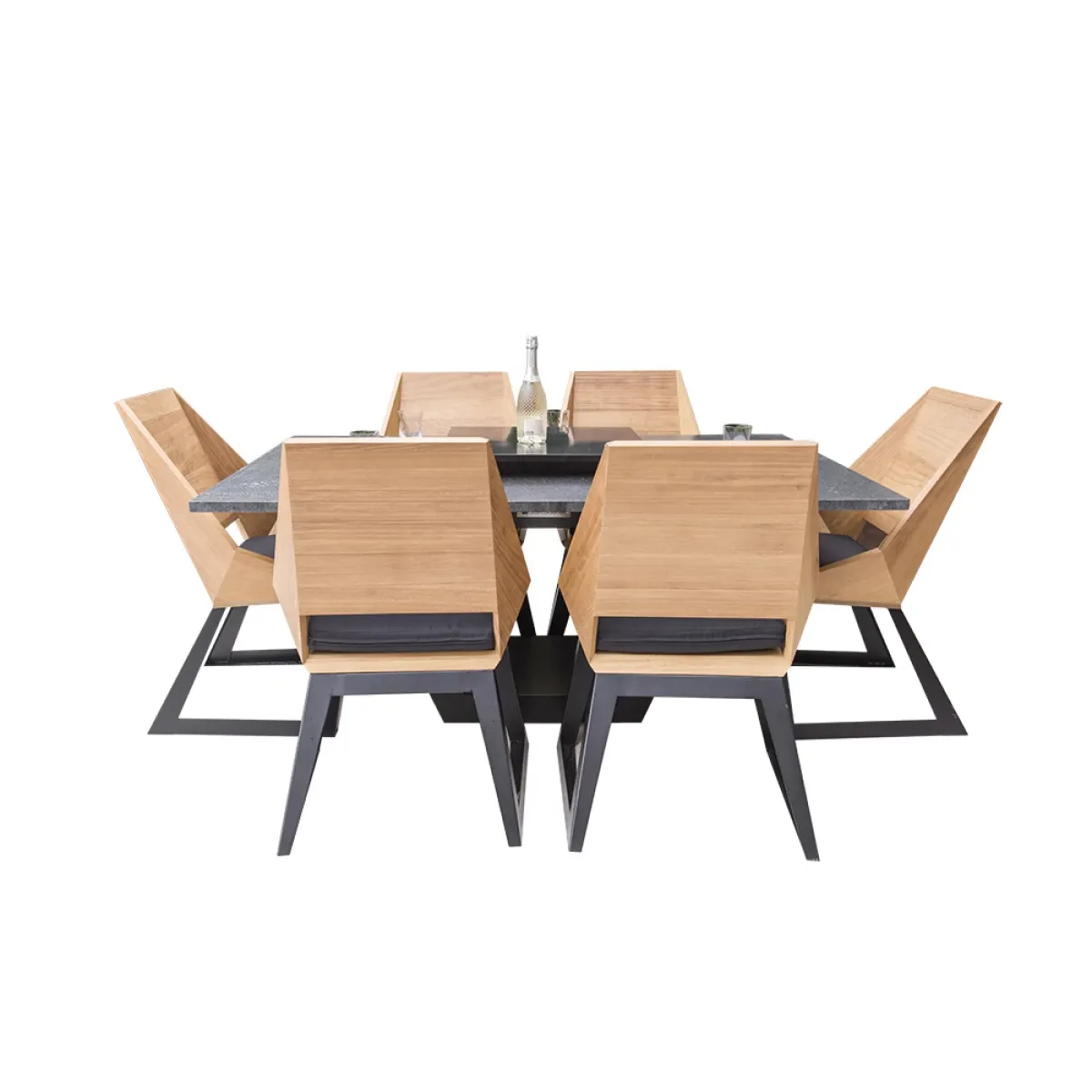 Обеденный комплект с гриль-очагом Quan Quadro Carbon, на 6 персон